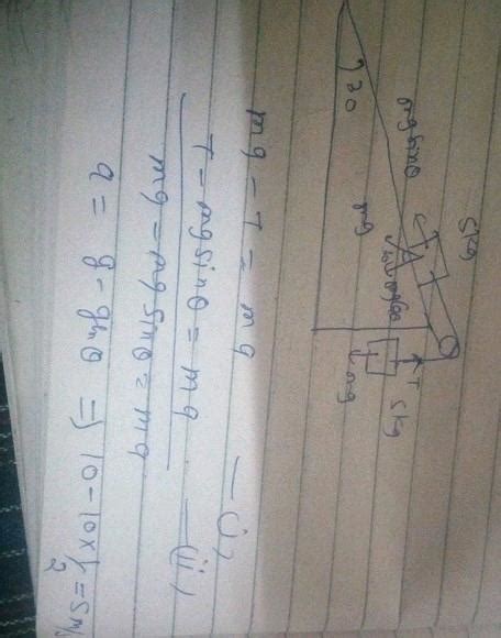 Two Masses Each Of Kg Are Connected By A Massless Inextensible