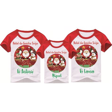 Camiseta Natal Kit Familia 3 Camisetas Presente Natalino Shopee