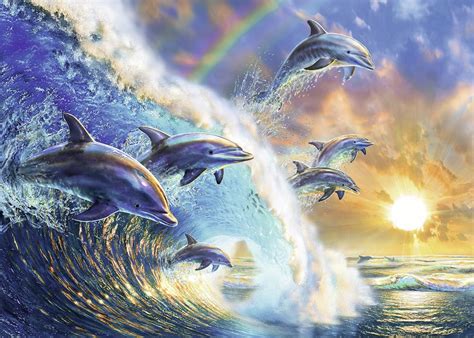 Ravensburger Dancing Dolphins 1000 Piece Jigsaw Puzzle For Adults