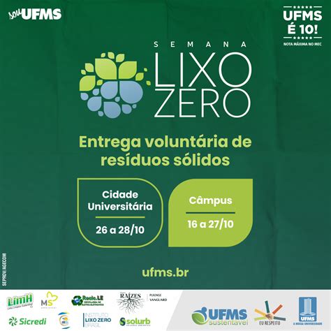 Semana Lixo Zero UFMS Promove Atividades Foco Na Sustentabilidade E