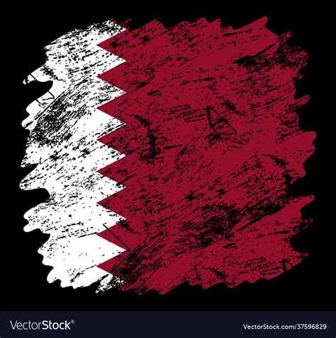 Qatar flag grunge brush background old Royalty Free Vector