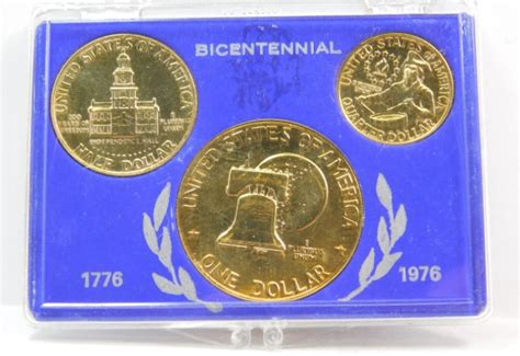 Piece K Gold Layered Bicentennial Coin Set Ike Dollar