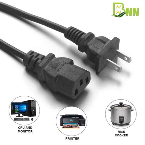 Vgl Erc Cable Power Cord 2 Pin Plug 1 5 Meter For Cpu Monitor Rice Cooker Amplifier Etc Erc