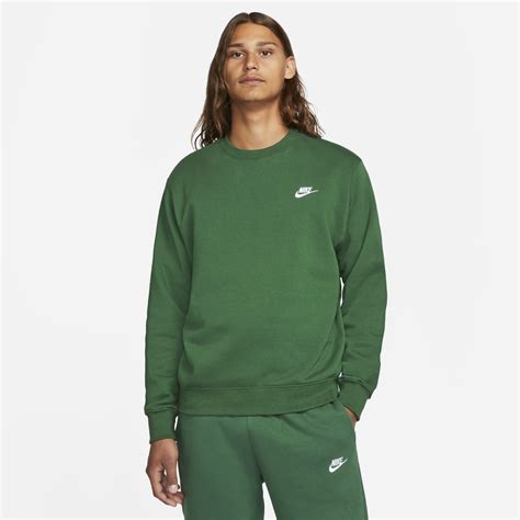 Nike Sportswear Club Fleece Crew Sweatshirt Gorge Greenwhite Tops Mens Clothing