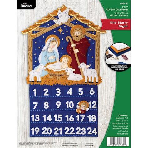 Bucilla Advent Calendar Felt Applique Kit One Starry Night E