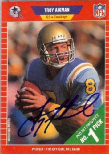 Pro Set Troy Aikman Football Autographed Trading Card Football