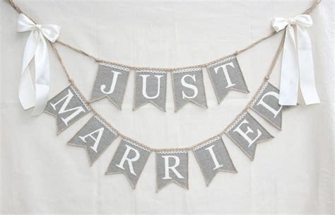 Just Married Wedding Banner, Rustic Wedding Banner,just Married Burlap Banner,just Married ...