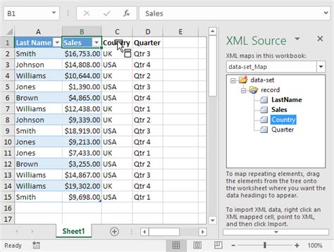 Excel import xml with xsd - gotdarelo