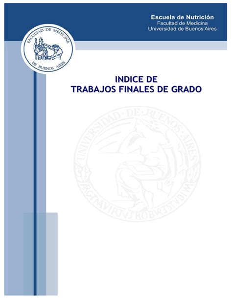 Indice De Trabajos Finales De Grado