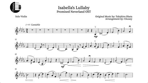 Isabella S Lullaby The Promised Neverland Ost Violin Sheet Music Youtube