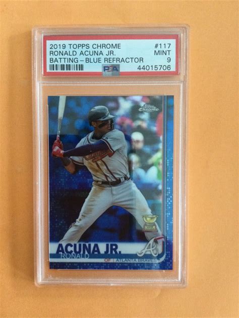 Topps Chrome Ronald Acuna Jr Blue Refractor Rookie Cup