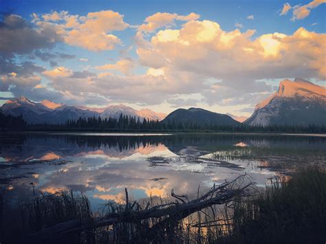 sunset  vermillion lakes banff national park alberta canada oc