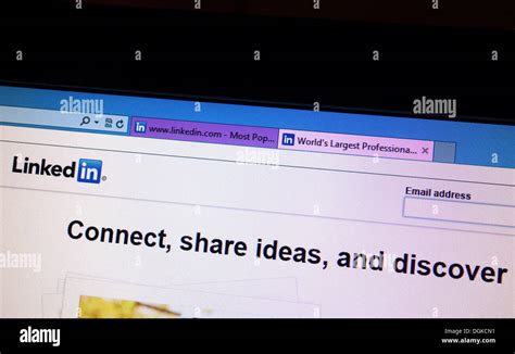 linkedin web site stock photo alamy