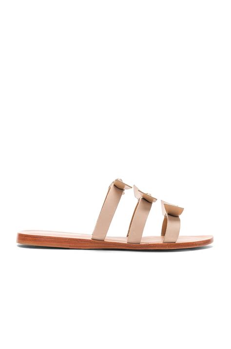 Kaanas Recife Bow Sandals In Nude REVOLVE