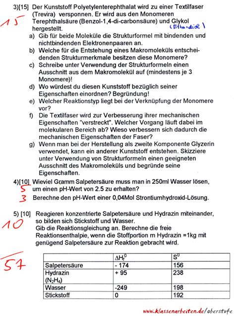 Chemie Klausuren Mit Musterl Sungen Oberstufe