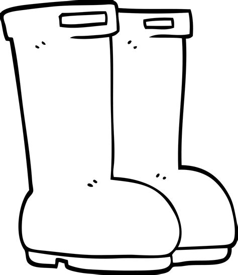 Line Drawing Cartoon Wellingtons 9869137 Vector Art At Vecteezy