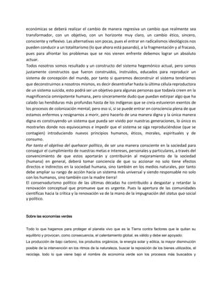 Posicionamiento político ecologico para bolivia PDF