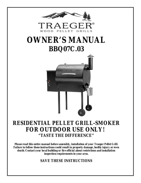 Traeger Bbq07c.03 Owner's Manual