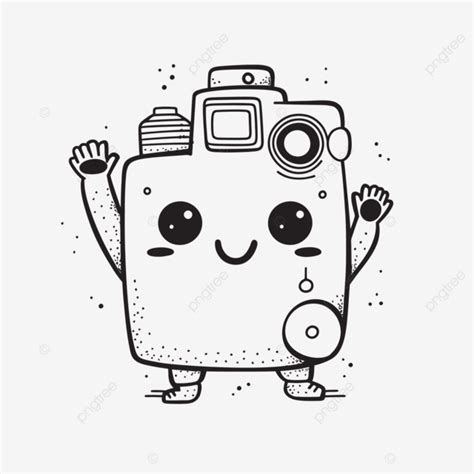 Drawing Of A Kawaii Camera With His Arms Up Outline Sketch Vector, Instagram Drawing, Instagram ...