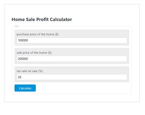Home Sales Calculator