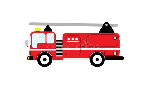 Red fire truck cartoon stock vector. Illustration of modern - 186532973