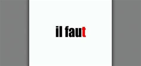 How to Conjugate "falloir" in French in the present tense « French ...