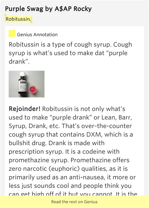 Robitussin Purple Swag By A Ap Rocky