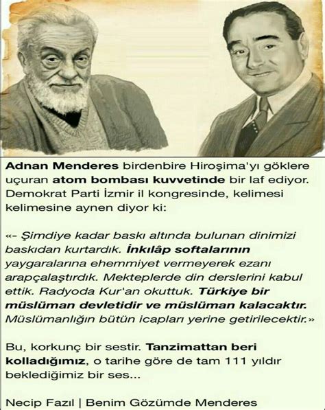 Adnan Menderes Necip Faz L K Sak Rek May S Darbe Cemalg Rsel