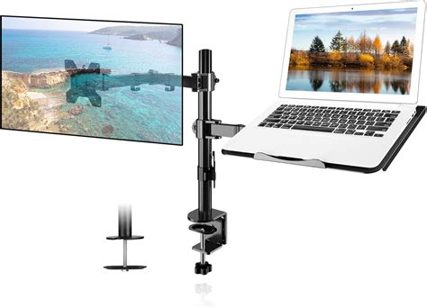 Suptek Monitor Arm With Laptop Tray Desk Mount Stand With Notebook