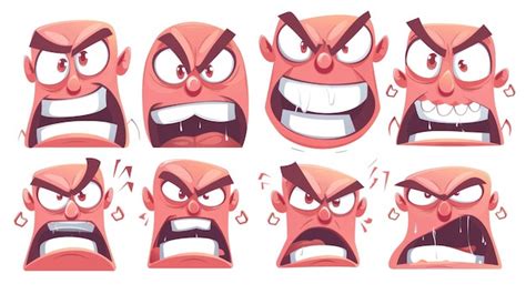 Premium Photo | Animated cartoon set of face expressions Modern ...