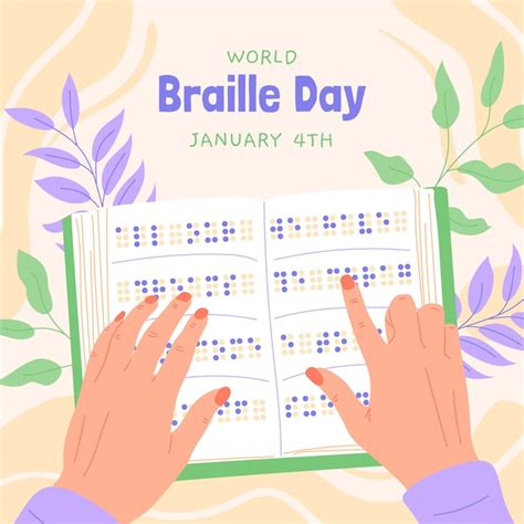 Premium Vector Flat World Braille Day Illustration