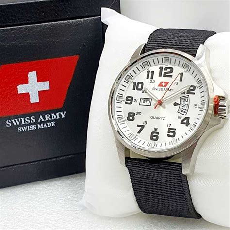 Jual Jam Tangan Pria Swiss Original Tali Kanvas Jam Tangan Army