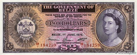 2 Dollars Belize 1975 P34b 4590073 Billets