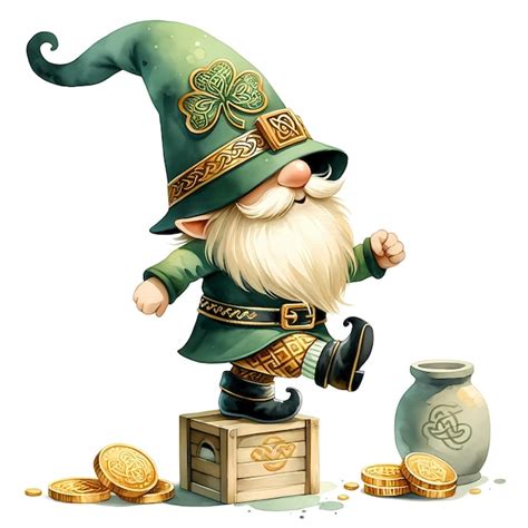 Premium Psd Cute Gnome St Patricks Day Clipart Illustration