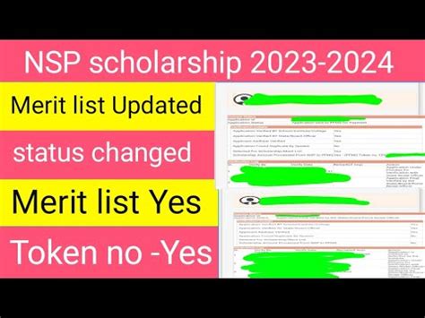 NSP Scholarship Merit List Update Today Application Status Changed