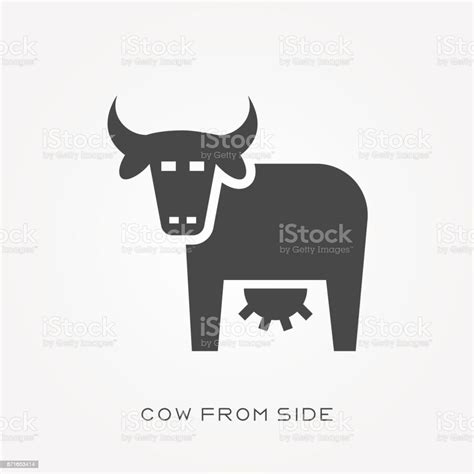 sapi ikon siluet  sisi ilustrasi stok  gambar