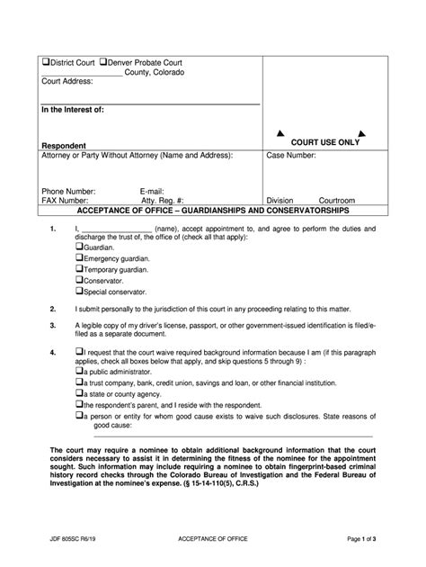 2019 2024 Form CO JDF 805SC Fill Online Printable Fillable Blank