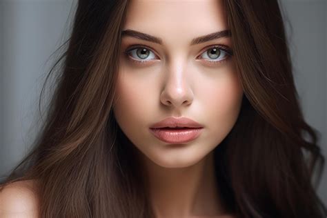 AI Generated Beautiful Brunette With Natural Makeup Stock Photo At Vecteezy