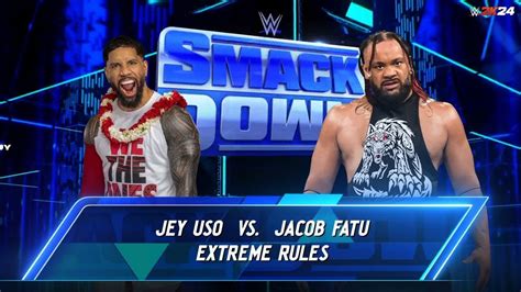 Jey Uso Vs Jacob Fatu Wwe Smackdown Extreme Rules Yeet Vs The Samoan