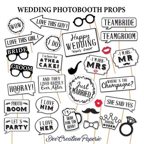 Printable Wedding Photobooth Props speech bubble photobooth - Etsy España