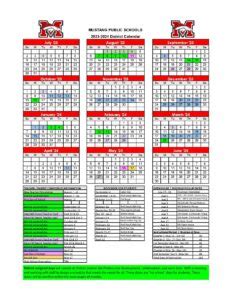 Mustang Public Schools Calendar 2024-2025 | Holiday Breaks