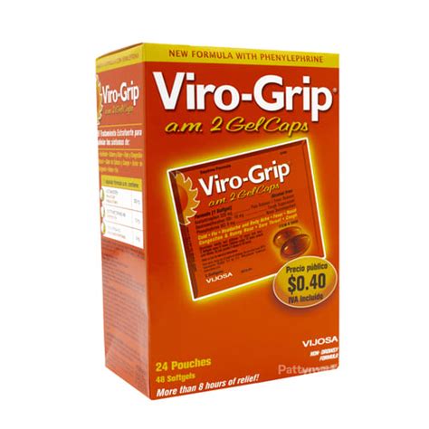 VIRO GRIP DIA Acetaminofén Dextrometorfano Fenilefrina x 1 sobre