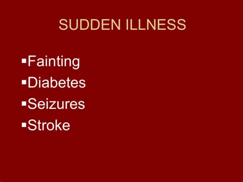 Sudden Illness Ppt