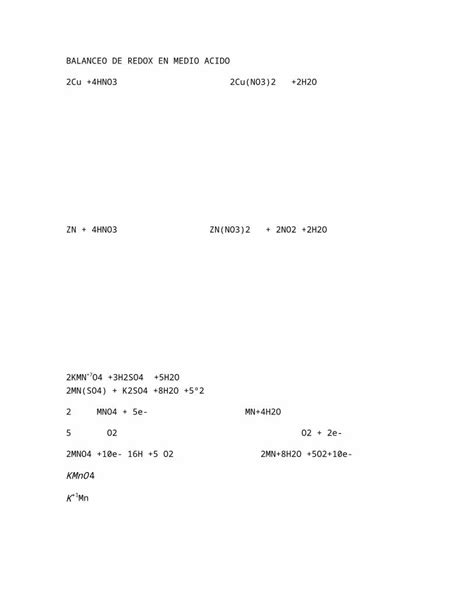 DOCX Balanceo De Redox En Medio Acido DOKUMEN TIPS