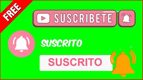 Botón SUSCRIBIRSE ROSA GRATIS CUTE PINK FREE Green Animation Green