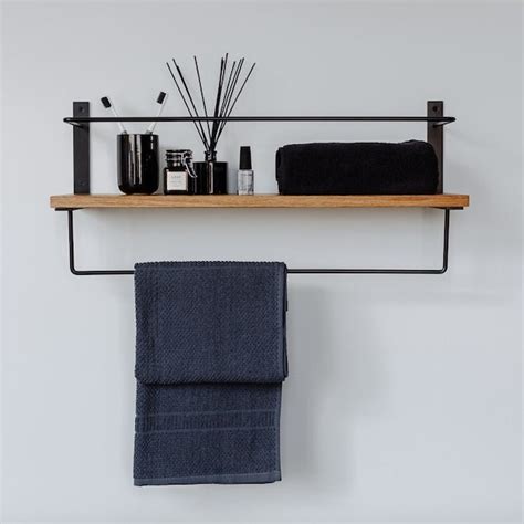 Shelf With Towel Bar - Etsy