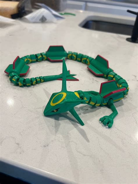 Articulated Rayquaza 3D Printed And Hand Painted Etsy Canada