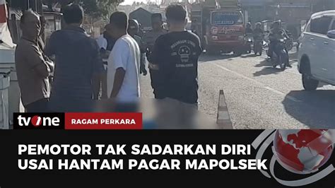 Diduga Mengantuk Pengendara Motor Tewas Tabrak Pagar Mapolsek Ragam