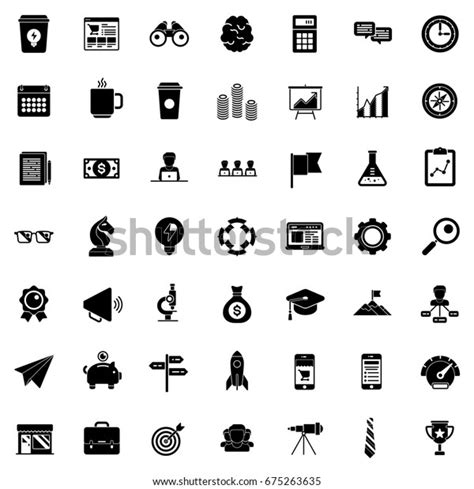 Startup New Business Icons Set Stock Vector Royalty Free 675263635