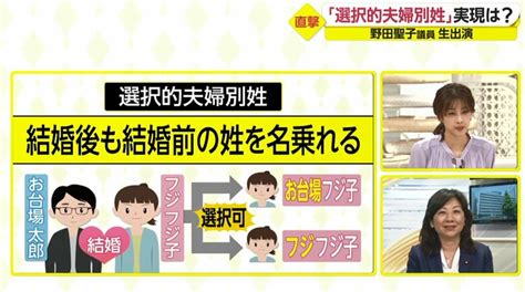 野田聖子×加藤綾子 野田氏「出産一時金50万円以上に増額を」選択的夫婦別姓へ初チーム不妊治療の保険適用も｜fnnプライムオンライン